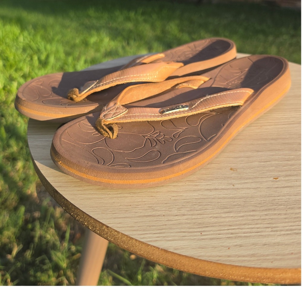 ONCAI Womens Flip Flops Tan Brown Yoga Mat Foam Comfort Thong Sandals Size 9